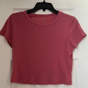 Pink crop top shirt. Size small